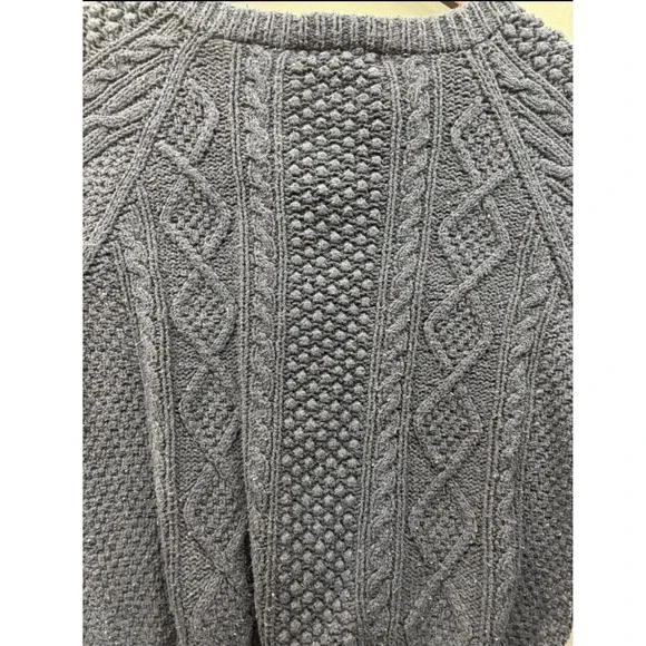 Orvis Cardigan Sweater Womens Navy Blue Silk Cotton Cable Knit Pockets M - Picture 5 of 8